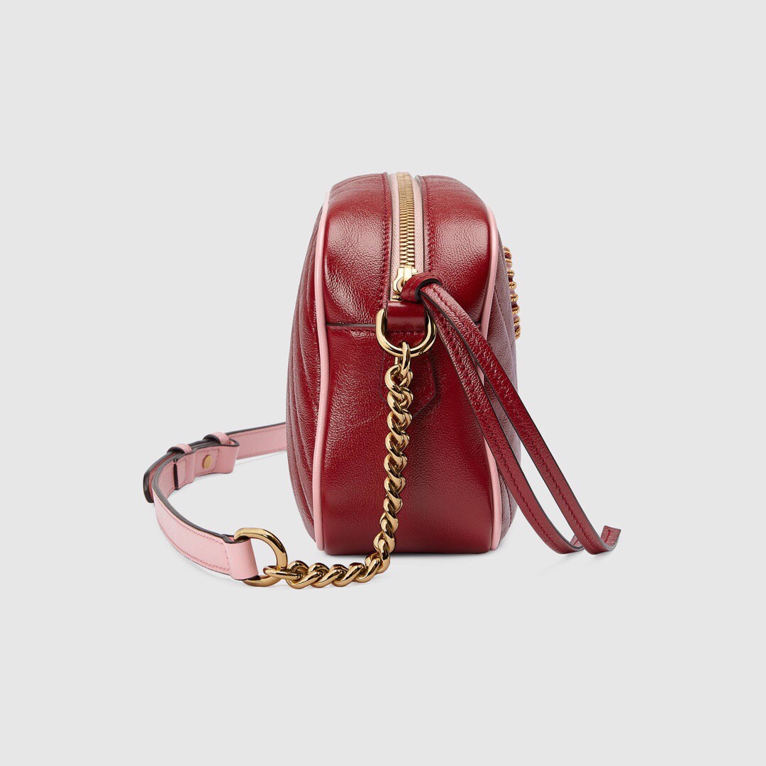 Gucci GG Marmont Small Matelasse Shoulder Bag 447632 Dark Red